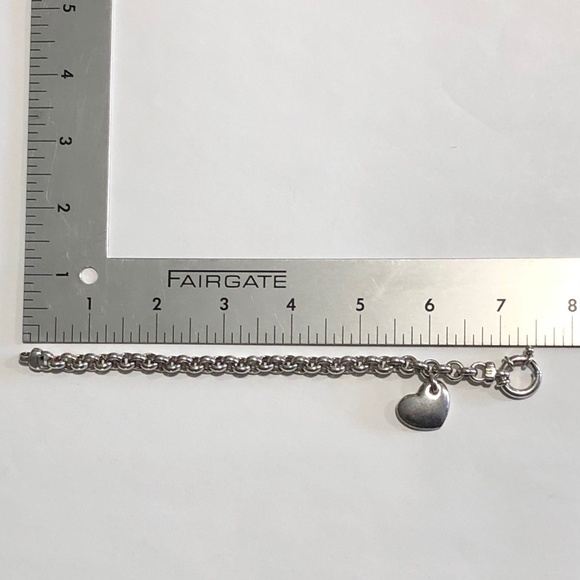 Sterling Silver Italian Milor Bracelet with Heart Charm - Picture 5 of 6